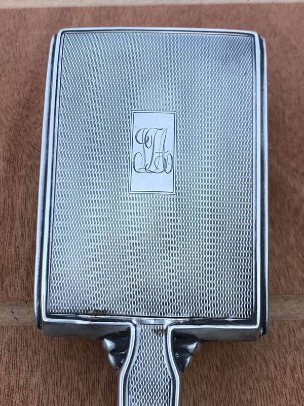 Hallmarked Birmingham sterling silver hair brush by W.I Broadway & Company dated 1961