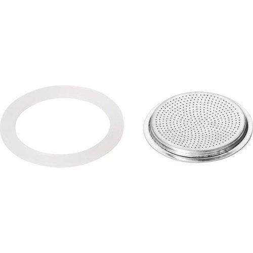 Tescoma Paloma Silicone Seal & Filter, 6 Cup Moka Pot (Bialetti replacement seal (2) and filter (1))
