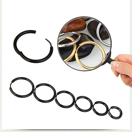 Black Hoop Earring Stainless Steel
