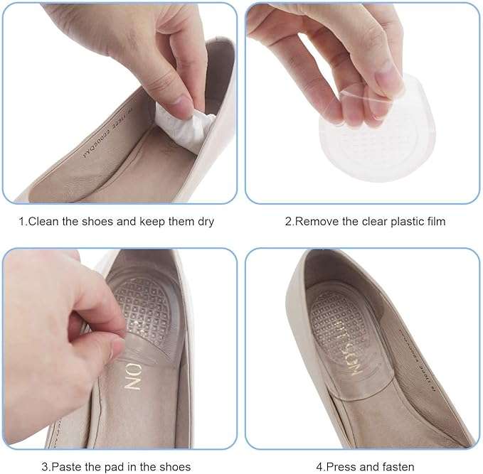 Silicone Gel Heel Cups - Shoe Inserts for Sore Heel Pain, Bone Spur & Achilles Pain- 1 Pair