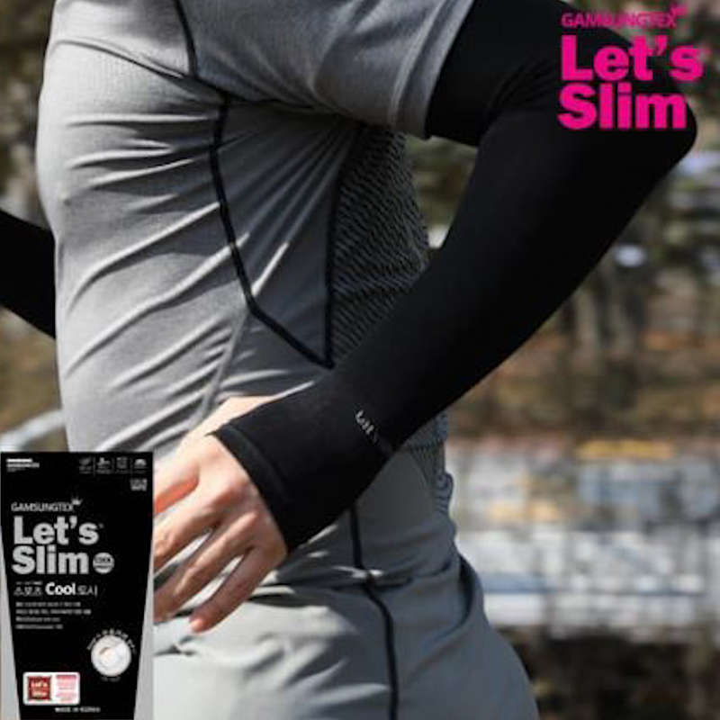 Let's Slim Arm Sleeves UV Sun Protection Arm Cover Sleeves - 10 Pairs(Black)