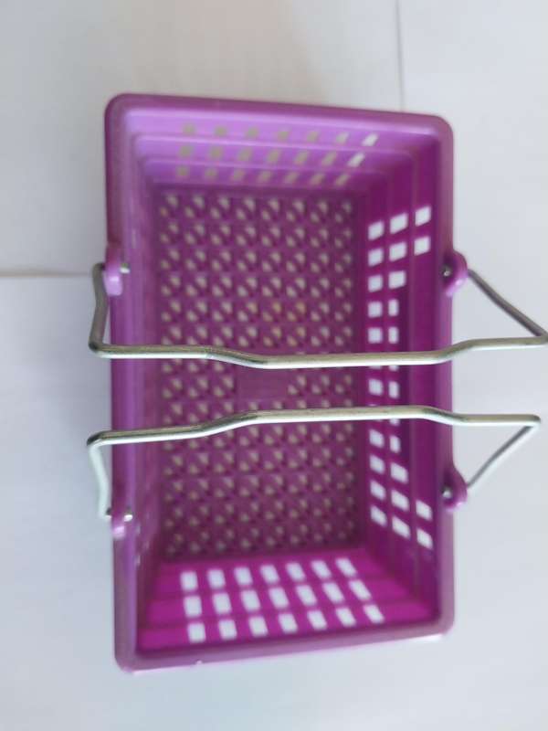 Miniature Shopping Basket, Purple, Size 110mm x 70mm x 40mm, See Photo's For More Info