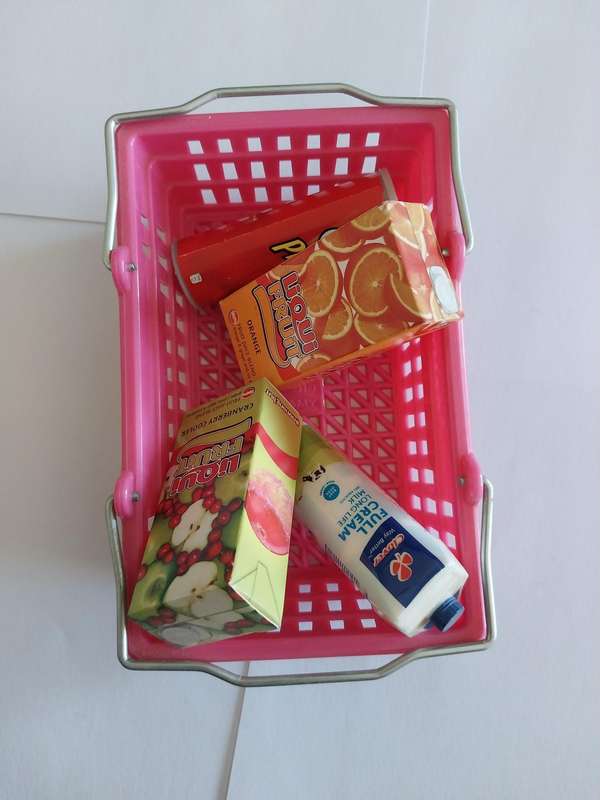 Miniature Shopping Basket, Pink, Size 110mm x 70mm x 40mm, See Photo's For More Info