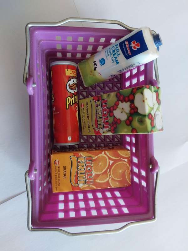 Miniature Shopping Basket, Purple, Size 110mm x 70mm x 40mm, See Photo's For More Info