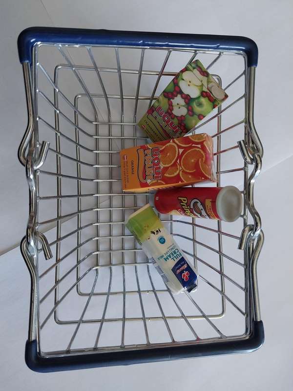 Miniature Wire Shopping Basket, Size 140mm x 110mm x 70mm, See Photo's For More Info