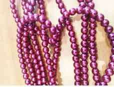Glass Pearls, Plum, 8mm, ±50pc