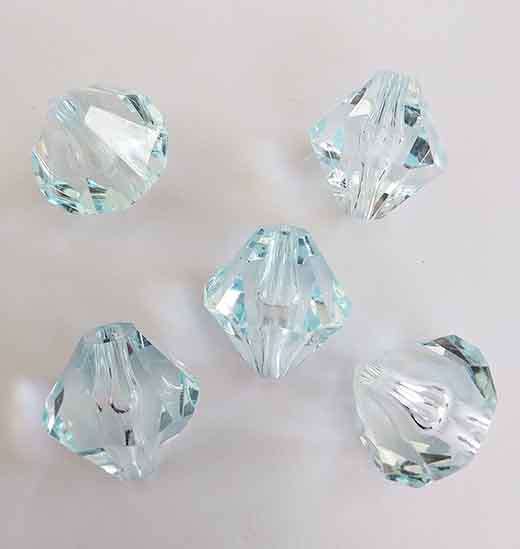 Acrylic Beads, Bicone, Light Blue, 30mm, 2pc