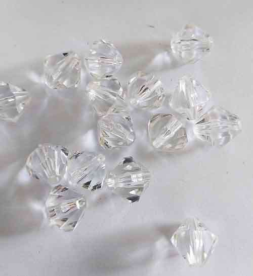 Acrylic Beads, Bicone, Clear, 14mm, 10pc