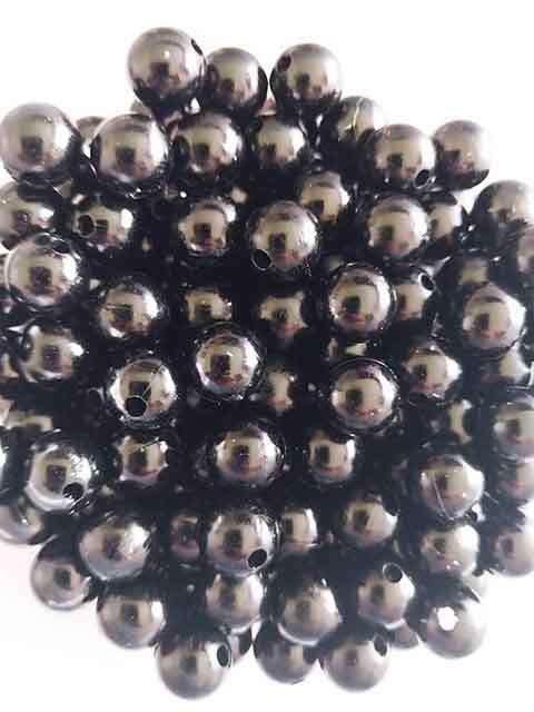 Acrylic Beads, Round, Black, 10mm, ±20pc, 11gr
