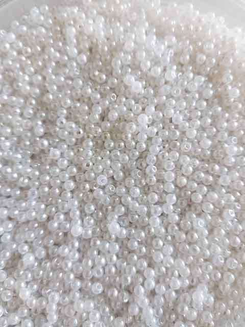 Acrylic Beads, Round, Pearl, White, 3mm, ±500pc, 4.6gr