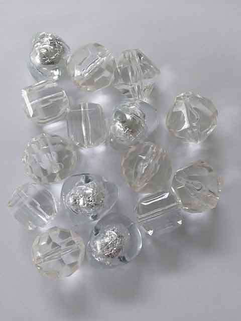 Acrylic Beads, Mixed Colours, Mixed Shapes And Sizes, ±18mm to 22mm, 6pc
