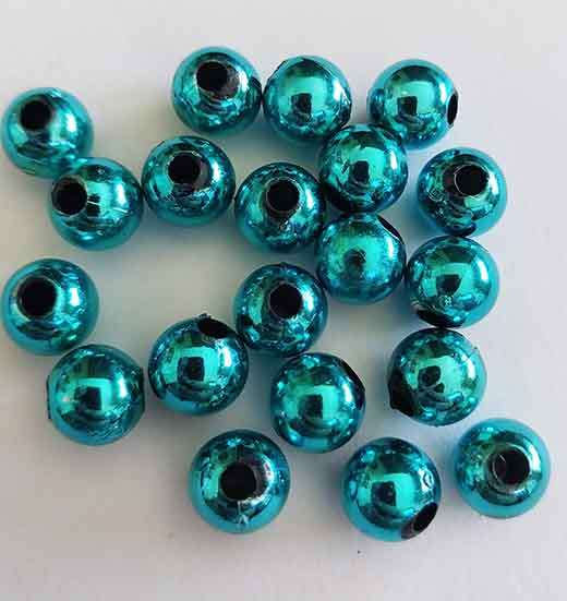Acrylic Beads, Round, Turquoise, 8mm, 20pc