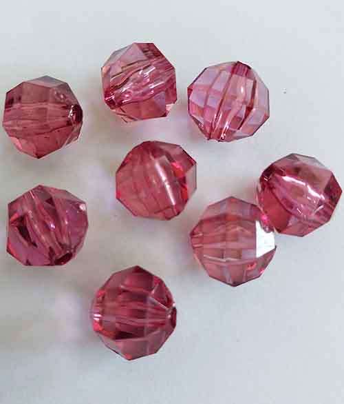 Acrylic Beads, Facetted, Purple, 10mm, 20pc