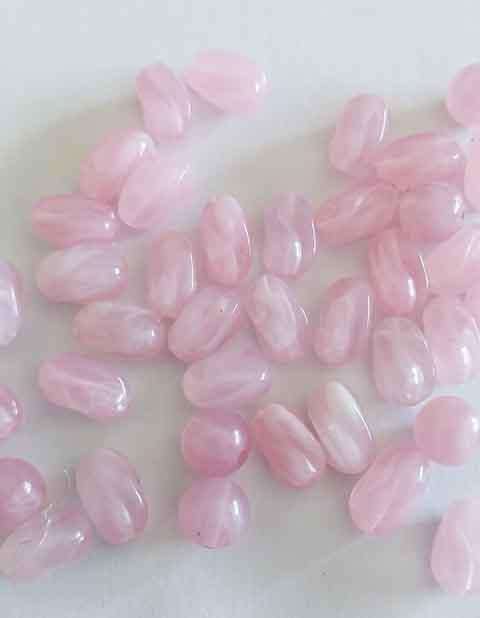 Acrylic Beads, Mixed, Milky Pink, Mixed Shapes & Sizes, 20pc
