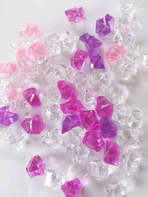 Acrylic Shapes, Nuggets, No Holes, Mixed Colours, 22mm x 16mm, 4pc