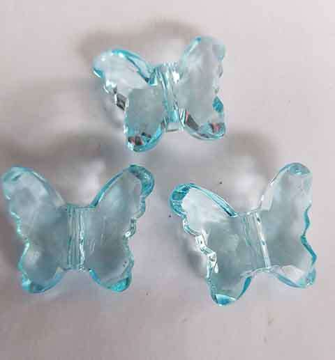 Acrylic Shapes, Butterfly, Turquoise, 24mm x 29mm, 2pc