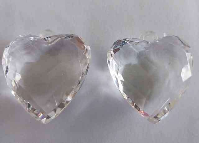 Acrylic Shapes, Heart, Clear, 37mm x 34mm, 2pc