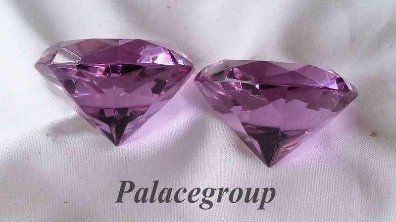 Display Item, 2 x  Purple Amethyst Crystals, Round Cut, Dia 40mm, Height 25mm, Weight 32gr