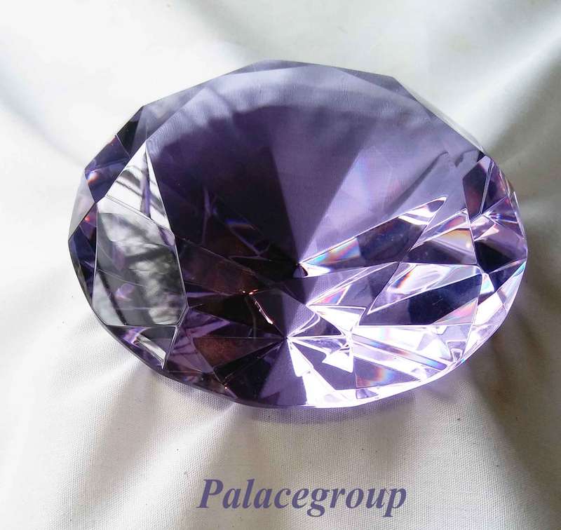Display Item, Light Purple Crystal, Round Cut, Dia 103.5mm, Height 63mm, Weight 521gr