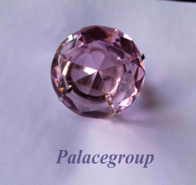 Display Ring, Silver Alloy + Round Cut Simulated Pink Tourmaline, Size ±45mm, Dia 54mm, Height 30mm