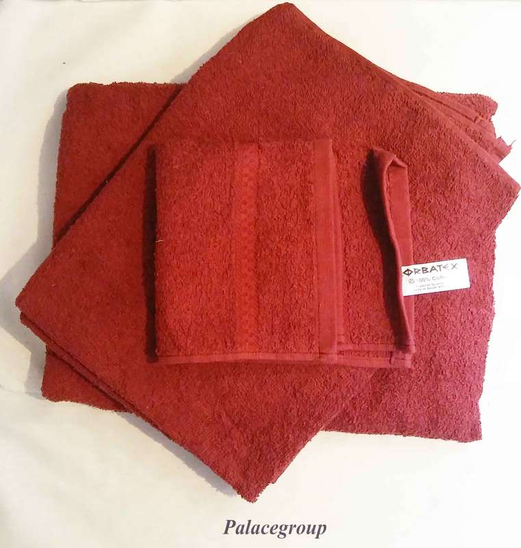 3pc Bath Towel Set, Zorbatex, Maroon, 100% Cotton, Made In South Africa, See Photo's For More Info