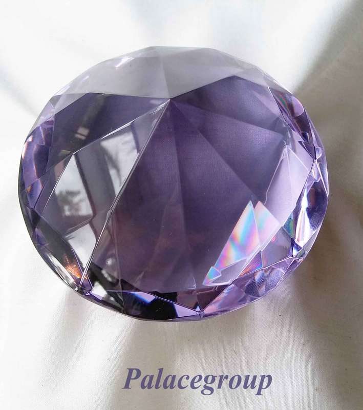 Display Item, Light Purple Crystal, Round Cut, Dia 103.5mm, Height 63mm, Weight 521gr