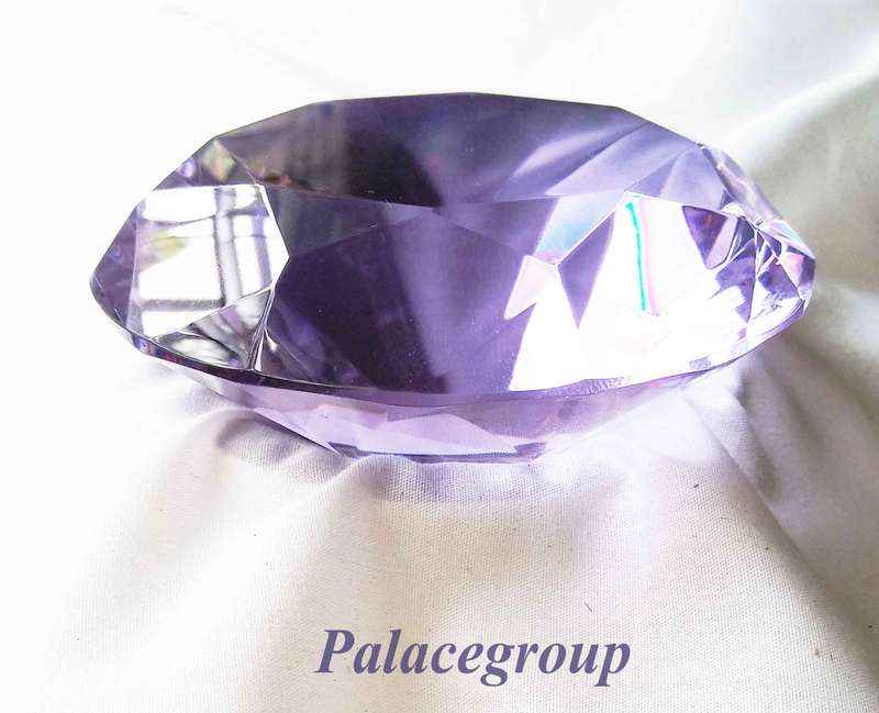Display Item, Light Purple Crystal, Round Cut, Dia 103.5mm, Height 63mm, Weight 521gr