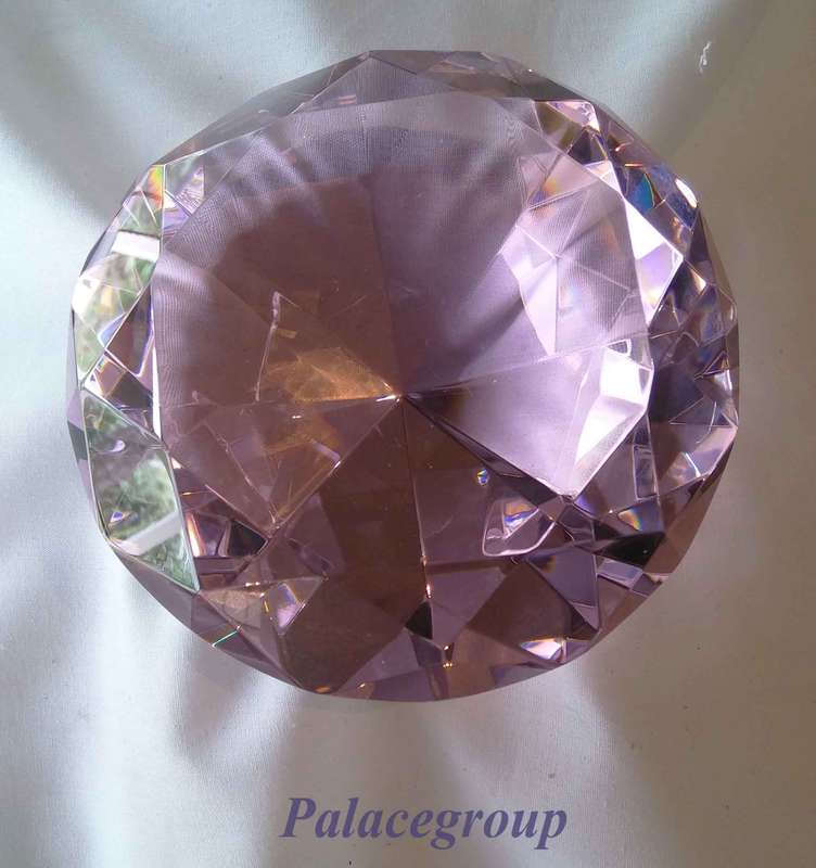 Display Item, Light Pink Crystal, Round Cut, Dia 121.5mm, Height 75mm, Weight 943gr