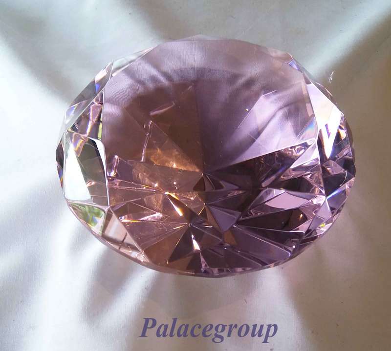 Display Item, Light Pink Crystal, Round Cut, Dia 121.5mm, Height 75mm, Weight 943gr