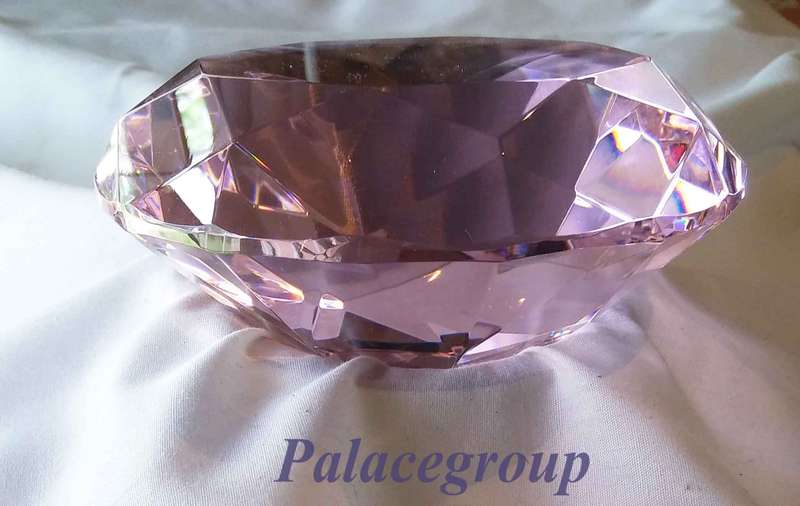 Display Item, Light Pink Crystal, Round Cut, Dia 121.5mm, Height 75mm, Weight 943gr