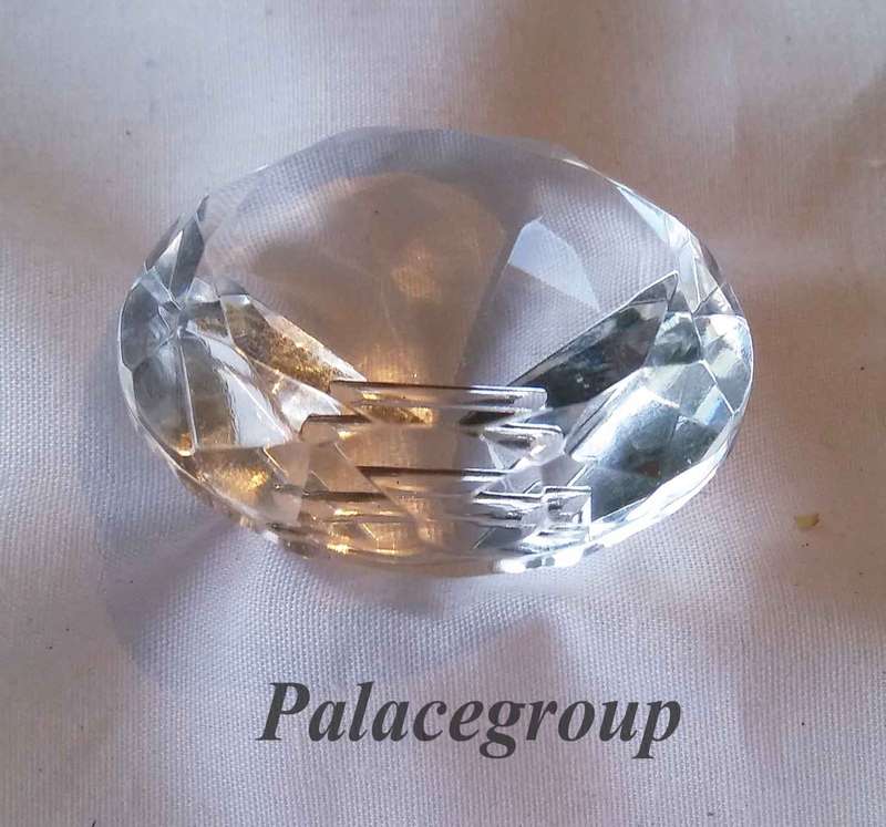 1 x Clear Crystal, Round Cut, Hole at Bottom - 1.75mm, Dia 40.5mm, Height 26mm, 36.4gr