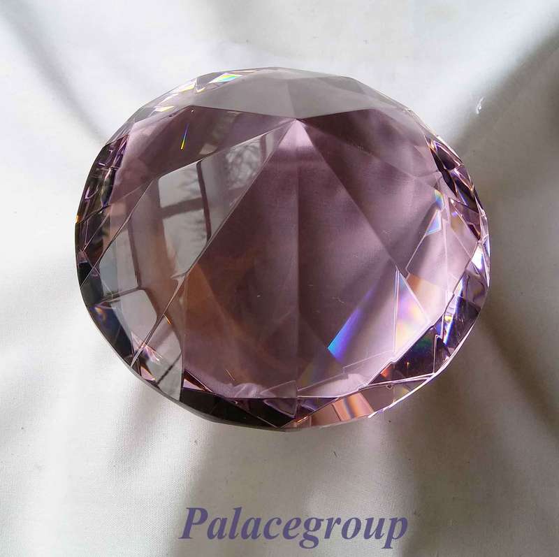 Display Item, Light Pink Crystal, Round Cut, Dia 121.5mm, Height 75mm, Weight 943gr