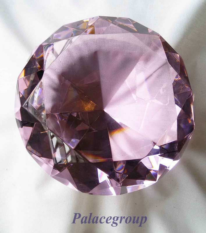 Display Item, Light Pink Crystal, Round Cut, Dia 122mm, Height 78mm, Weight 976gr