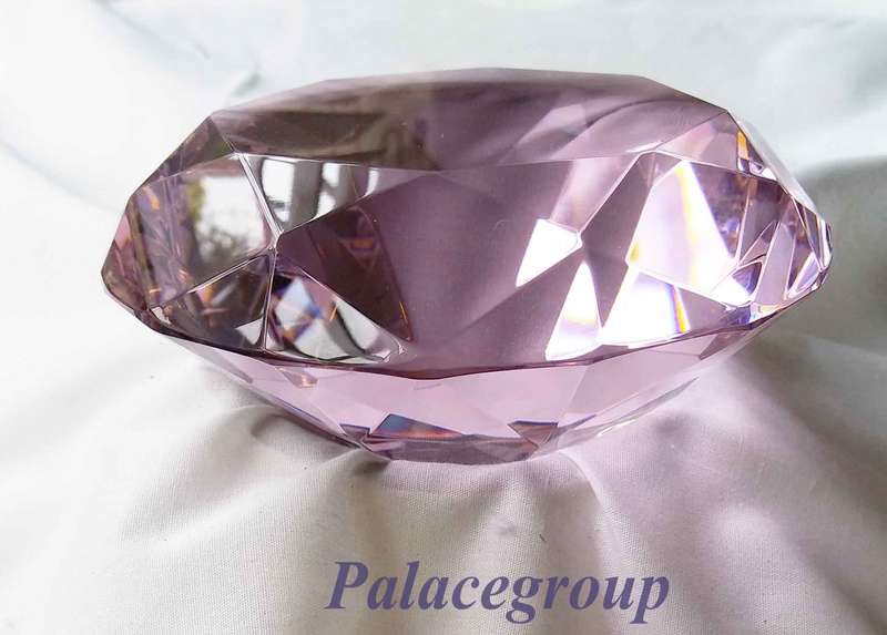 Display Item, Light Pink Crystal, Round Cut, Dia 122mm, Height 78mm, Weight 976gr