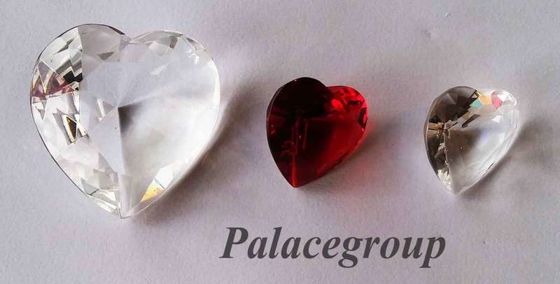 1 x  Clear Crystal Large, 1 x Red Crystal, 1 x Small Clear Crystal, Heart Shape, See Below