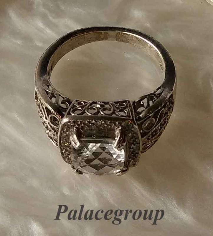 Ring, 925 Silver With Clear Cubic, Ring Size - 16.25mm (5 - L) Weight - 4.18g