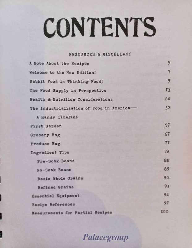 Rabbit Food Cookbook, Beth A. Barnett, +90 Vegan Recipes,  224 Pg, Paper Back
