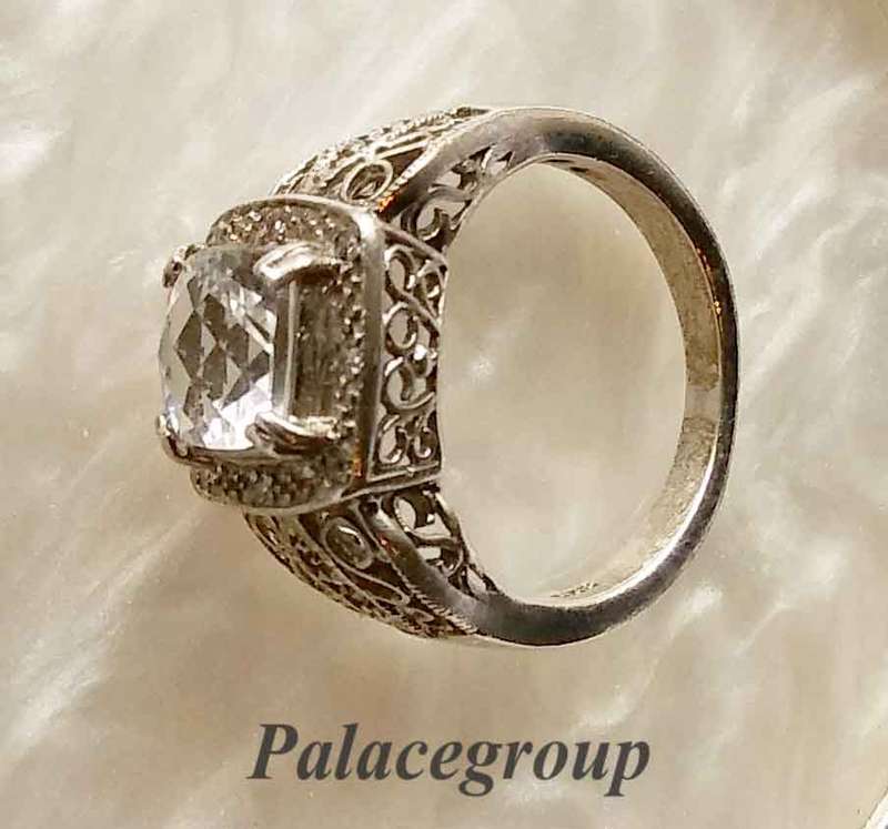 Ring, 925 Silver With Clear Cubic, Ring Size - 16.25mm (5 - L) Weight - 4.18g
