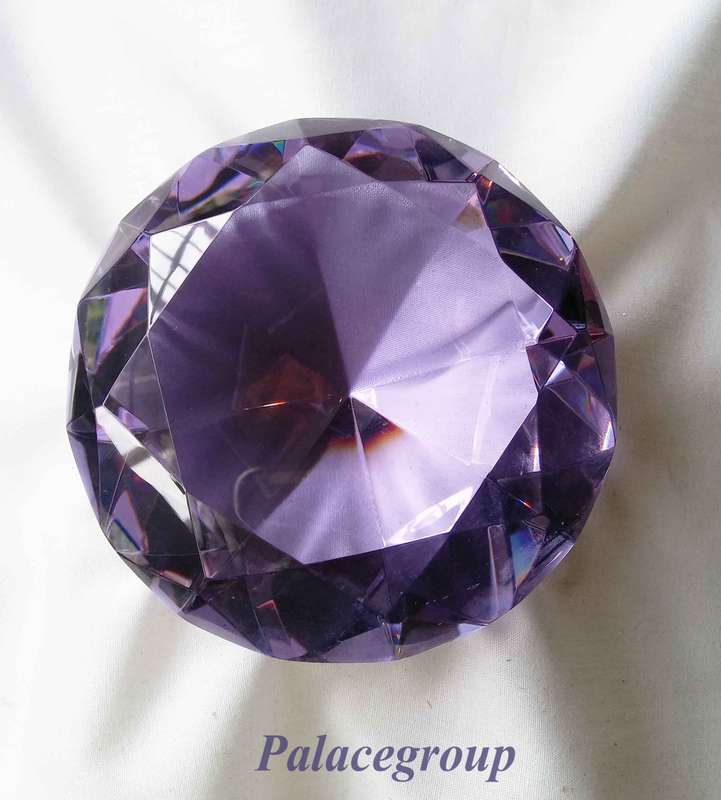 Display Item, Light Purple Crystal, Round Cut, Dia 103.5mm, Height 63mm, Weight 521gr