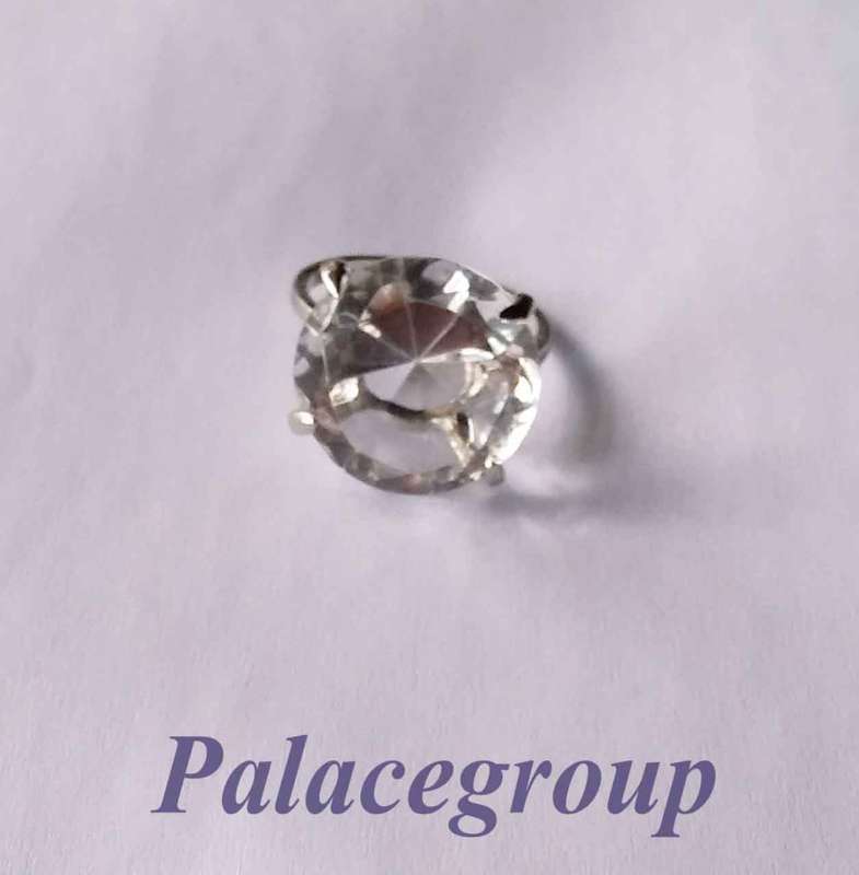 Display Ring, Silver Alloy + Round Cut Simulated Cubic Zirco, Ring Size ±28mm, Dia 28.5mm, H 17mm