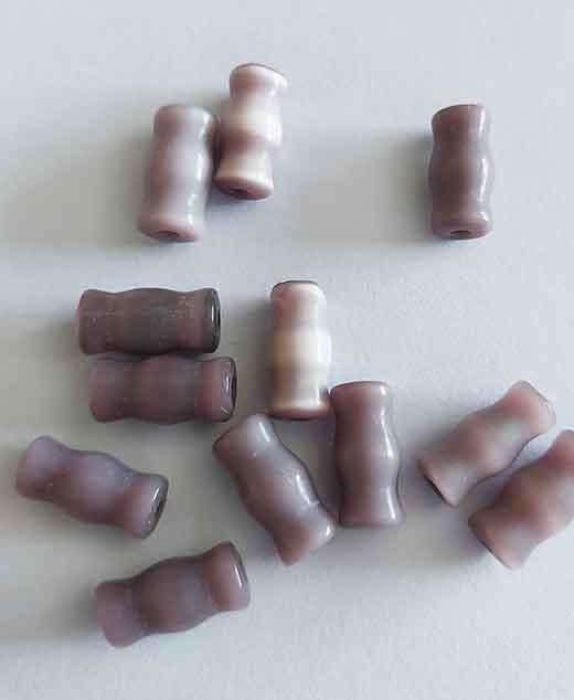 Cat`s Eye Beads, Tube, Purple, 11mm x 5mm, ±12pc