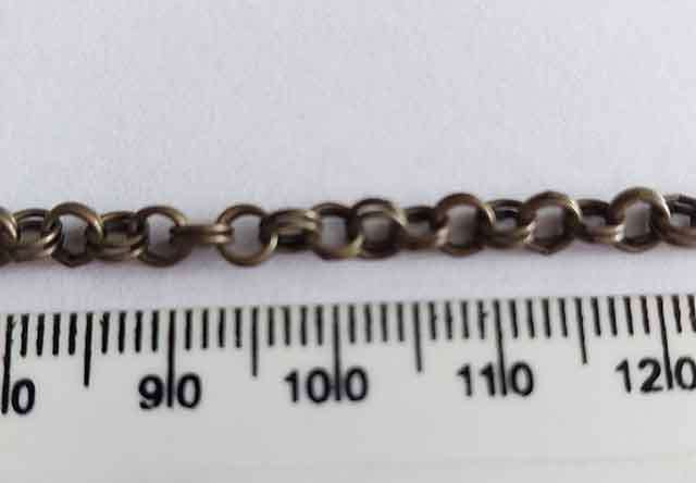 Jewellery Making Chain, Bronze, 1 Meter Length, 4mm Link Size, 1pc