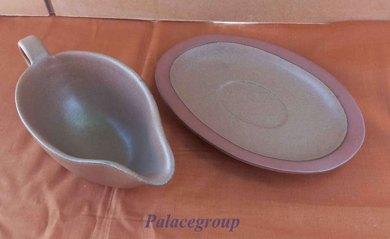 Argilla Pottery Art, Sandstorm Red Clay, Gravy Boat With Drip Tray, Lenght 235mm, Capacity 450ml