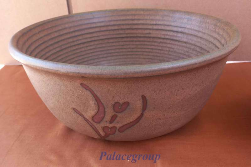 Argilla Pottery Art, Sandstorm Red Clay, 2 x Round Salad Bowls, Capacity 1 x 2.6 liter, 1 x 1.2 lite