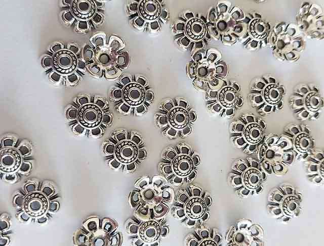 Findings, Beadcaps Nickel, Metal, 10mm, ±20pc