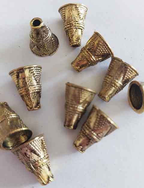 Findings, Beadcaps Antique Gold Colour, Metal Dome, 11mm x 9mm, 8pc