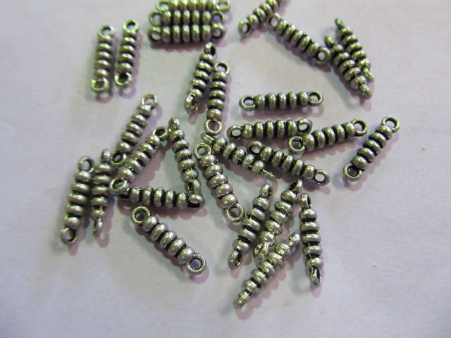 Connector, Metal, Nickel Colour, 16mm, 10pc