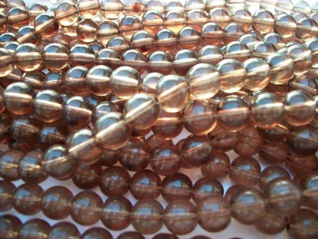 Glass Beads, Plain, Round, Brown, 10mm, ±35pc