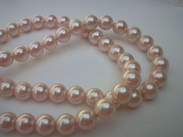 Glass Pearls, Pink, 12mm, ±70pc