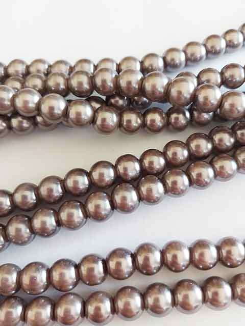 Glass Pearls, Spice, 8mm, ±50pc